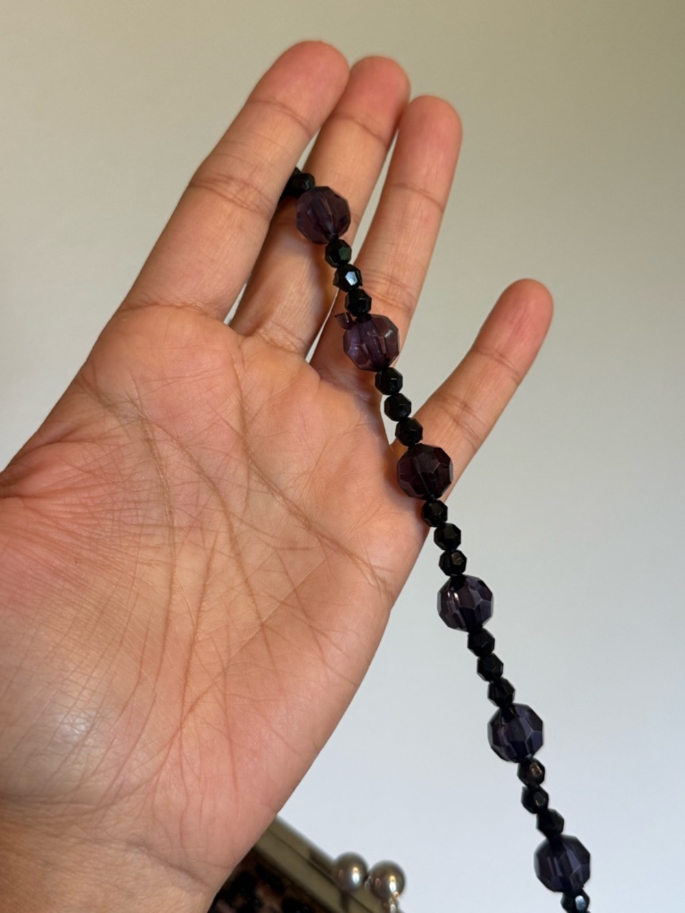 Vintage 90s-Y2K Leopard Beaded Frame Tan/Black Clutch - Picture 3 of 4